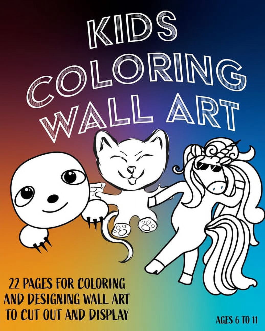 Animals and Inspiration - Kids Coloring Book 8X10 Kids 6 to 11: 22 Art