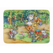 Animals at A Picnic Machine Washable Memory Foam Mat