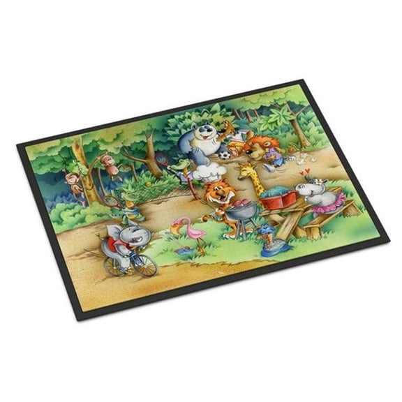 Animals at a Picnic Indoor or Outdoor Mat - 18 x 27 in.
