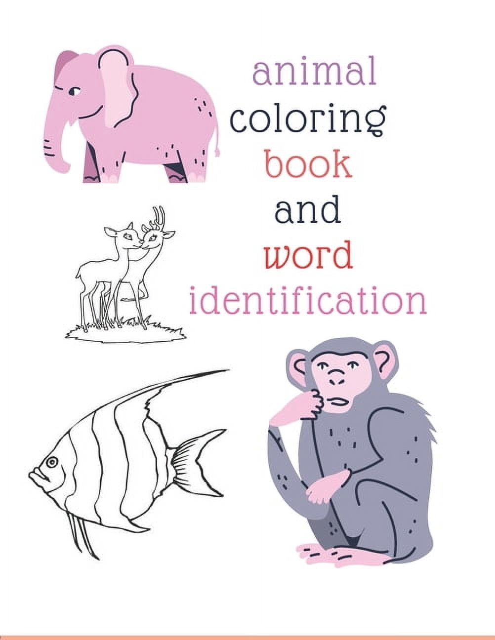 Animals coloring book: Draw words.word coloring.coloring pictures.kids ...
