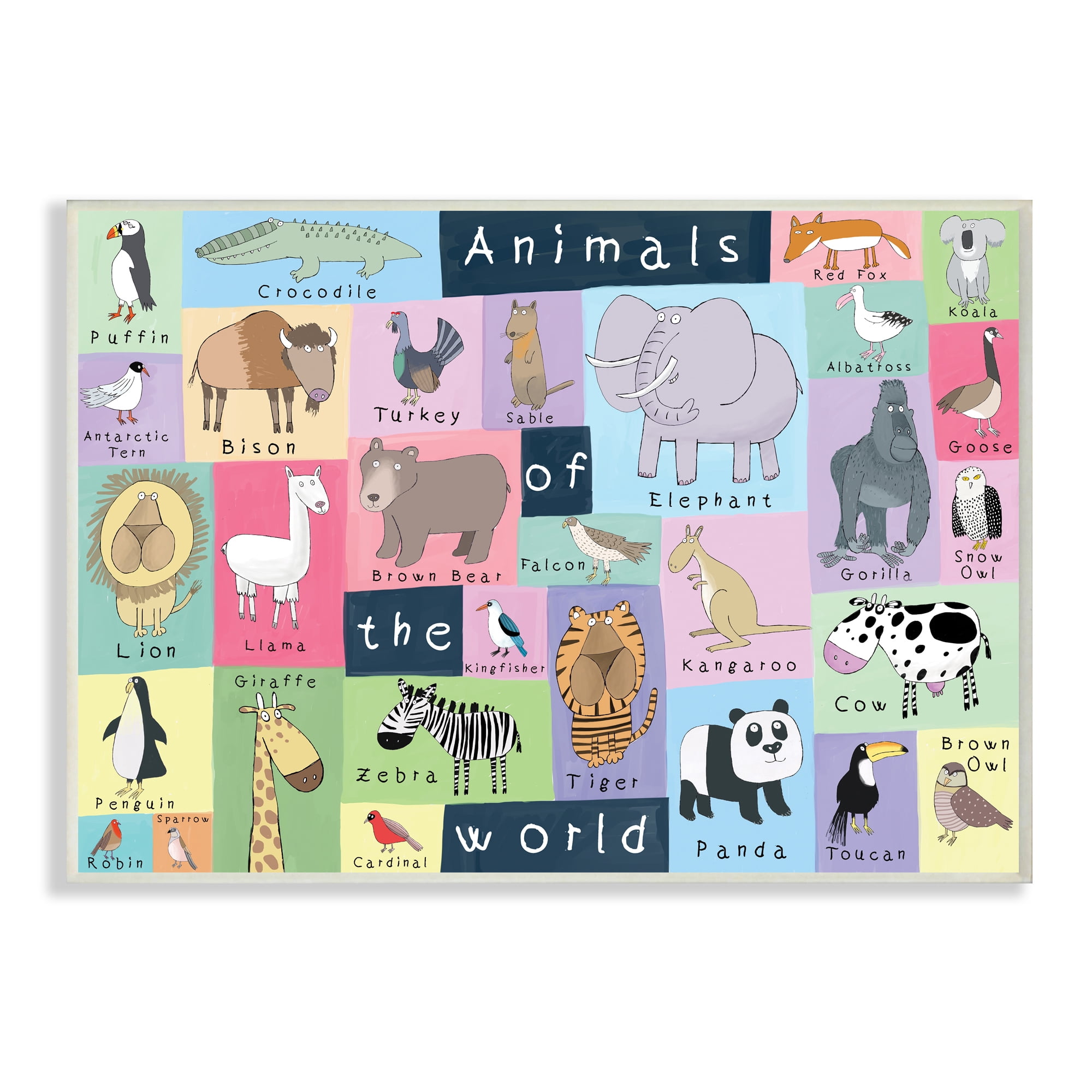 Stupell Industries Animals of the World Guide to Whimsical Animals,10 x 15,Designed by Carla Daly