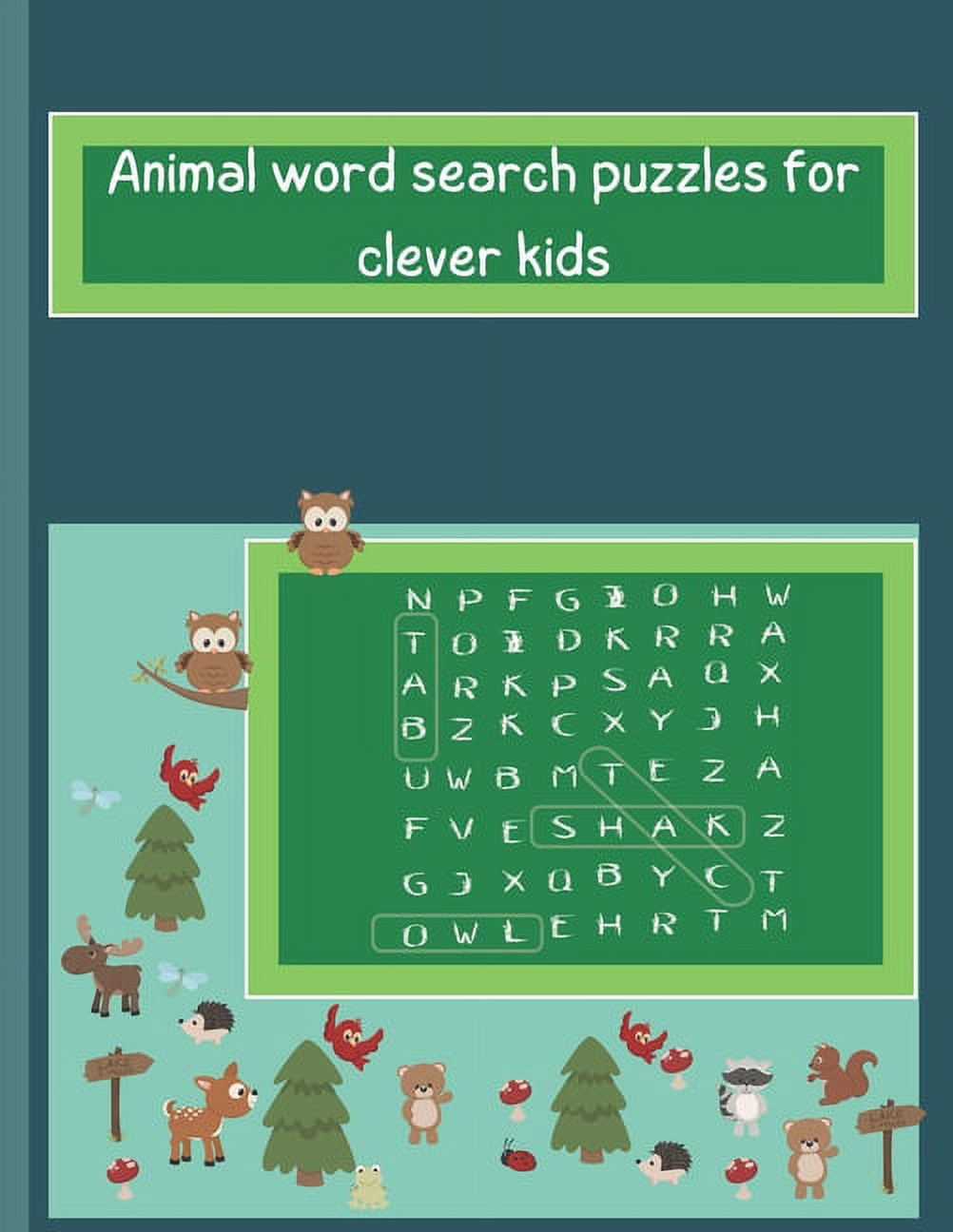 Animals word search puzzles for clever kids: kids word search age 5&6