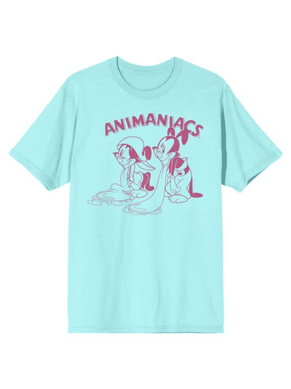 Animaniacs Cartoon Siblings Trio Men's Celadon T-shirt-Large