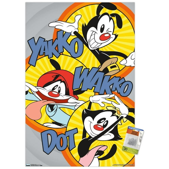 Animaniacs - Circles Wall Poster with Pushpins, 22.375" x 34"