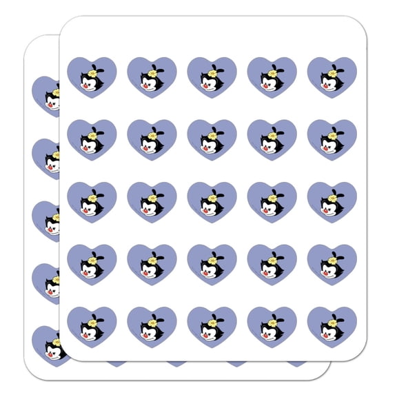 Animaniacs Dot Head Heart Shaped Planner Calendar Scrapbook Craft Stickers