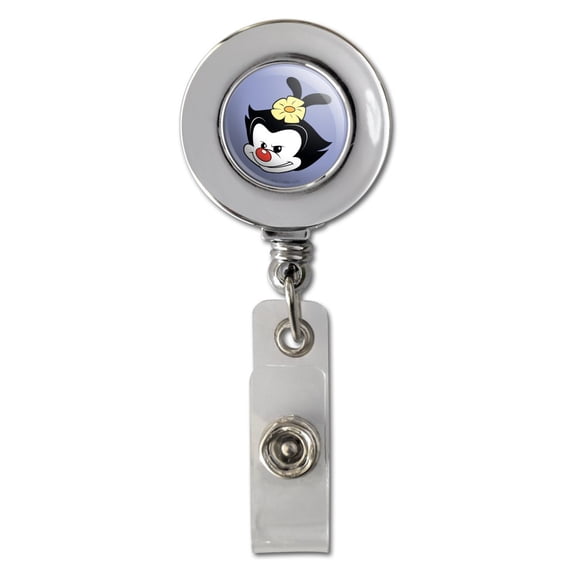 Animaniacs Dot Head Retractable Reel Chrome Badge ID Card Holder Clip