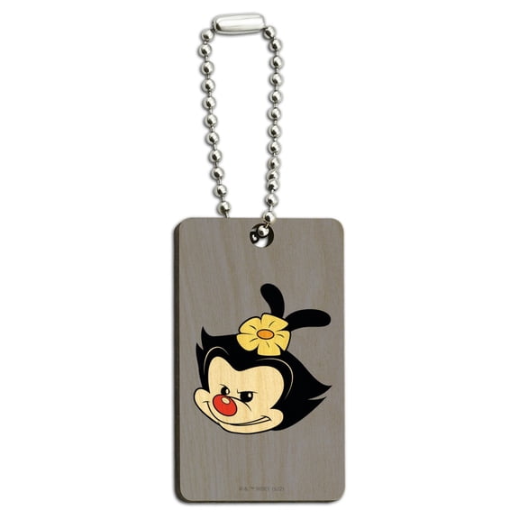 Animaniacs Dot Head Wood Wooden Rectangle Keychain Key Ring