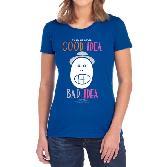 Animaniacs Good Idea Bad Idea Women's T Shirt, Royal, Large