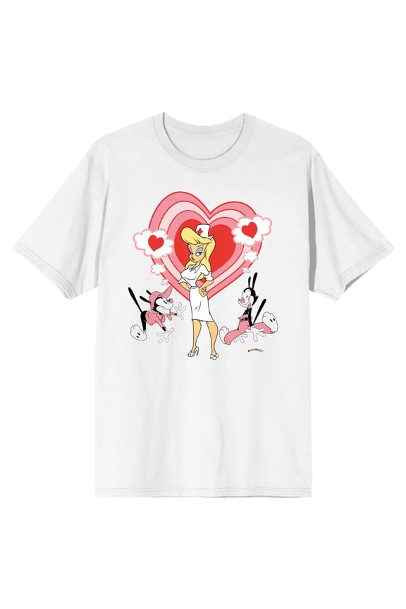 Animaniacs Hello Nurse Men's White T-shirt-X-Large