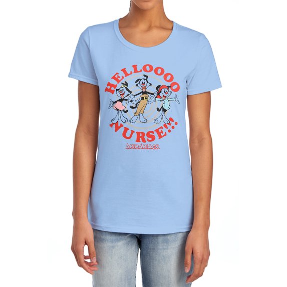 Animaniacs Hello Nurse Women's T Shirt, Light Blue, Small