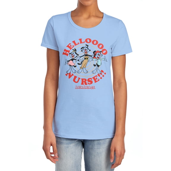 Animaniacs Hello Nurse Women's T Shirt, Light Blue, Small