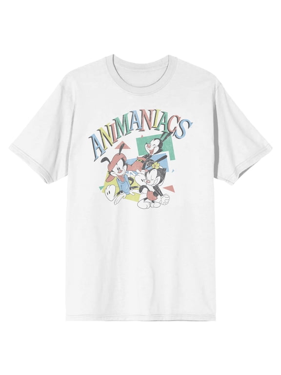 Animaniacs Logo and Characters Men's White T-shirt-Medium