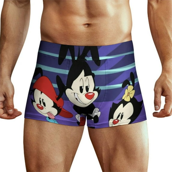 Animaniacs Mens Boxer Briefs Active Stretch Breathable Underwear, Comfortable Gym Boxer Briefs