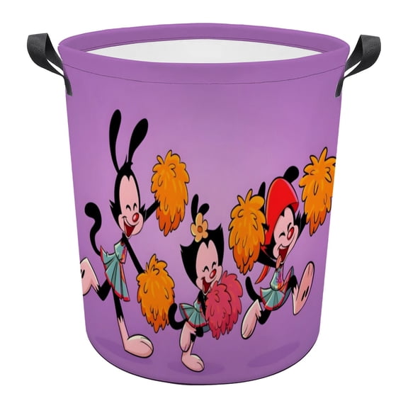 Animaniacs Pattern Dirty Clothes Basket 13in x 17in Waterproof And Wear-resistant Easy To Carry And Portable