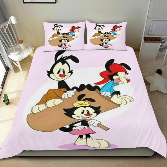 Animaniacs Themed Bed Sheet Set Three Piece Set 53x79 Inches Comfortable And Skin Friendly Unique Design Creating A Star Studded Night