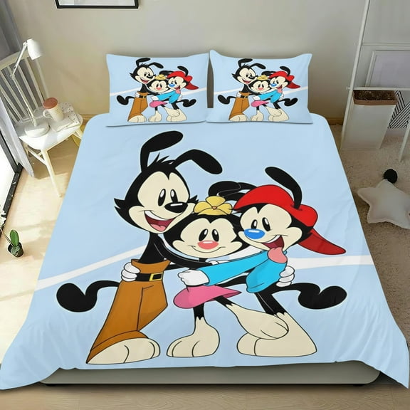 Animaniacs Themed Bed Sheet Set Three Piece Set 53x79 Inches Comfortable And Skin Friendly Unique Design Creating A Star Studded Night