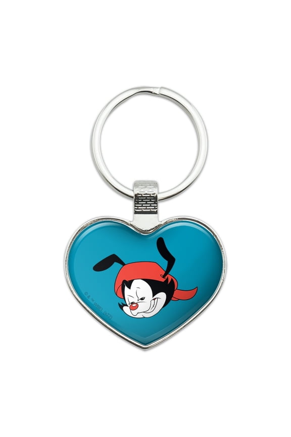 Animaniacs Wakko Head Keychain Heart Love Metal Key Chain Ring