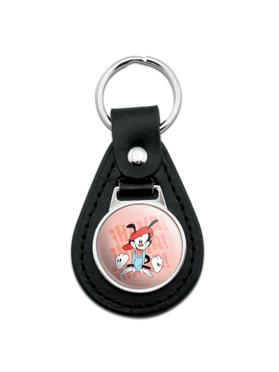 Animaniacs Wakko Laughing Black Leather Keychain