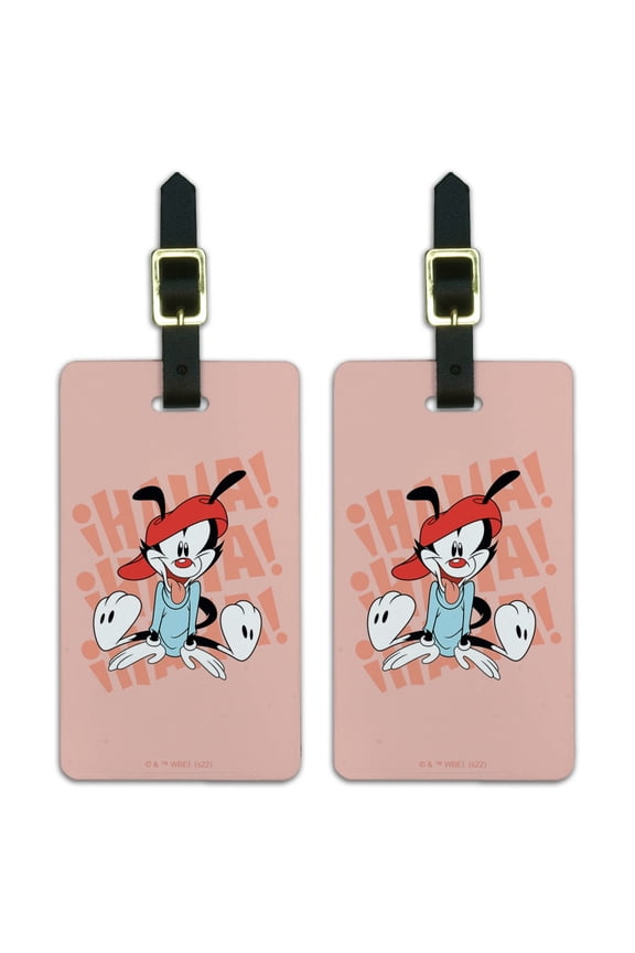 Animaniacs Wakko Laughing Luggage ID Tags Suitcase Carry-On Cards - Set of 2