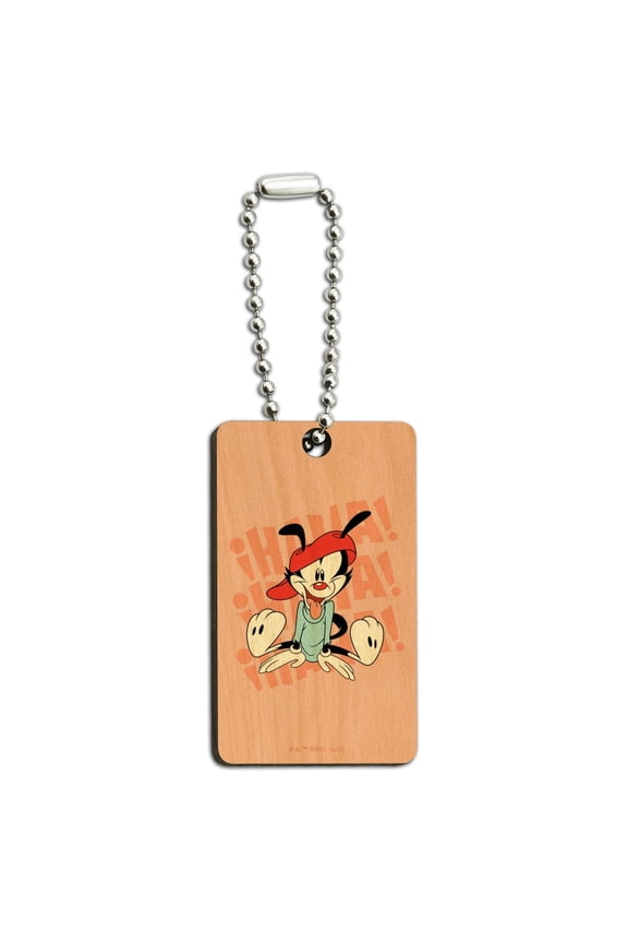 Animaniacs Wakko Laughing Wood Wooden Rectangle Keychain Key Ring