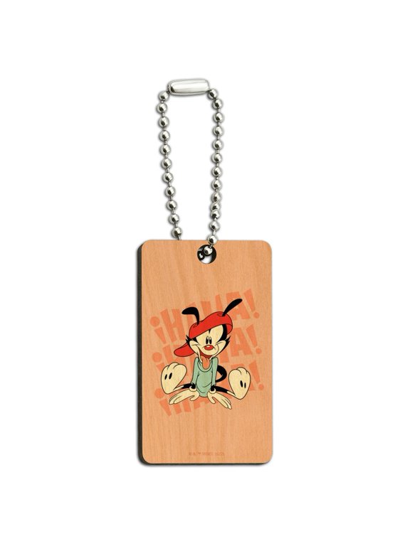 Animaniacs Wakko Laughing Wood Wooden Rectangle Keychain Key Ring