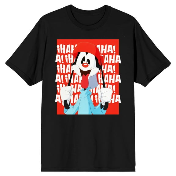 Animaniacs Wakko Long Ears Men's Black T-shirt-Medium