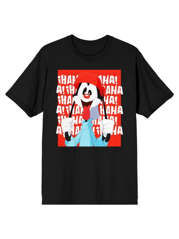 Animaniacs Wakko Long Ears Men's Black T-shirt-XXL