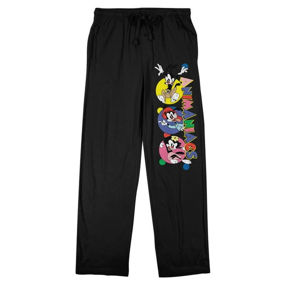 Animaniacs Warner Brothers and Dot Men's Black Sleep Pajama Pants-XL