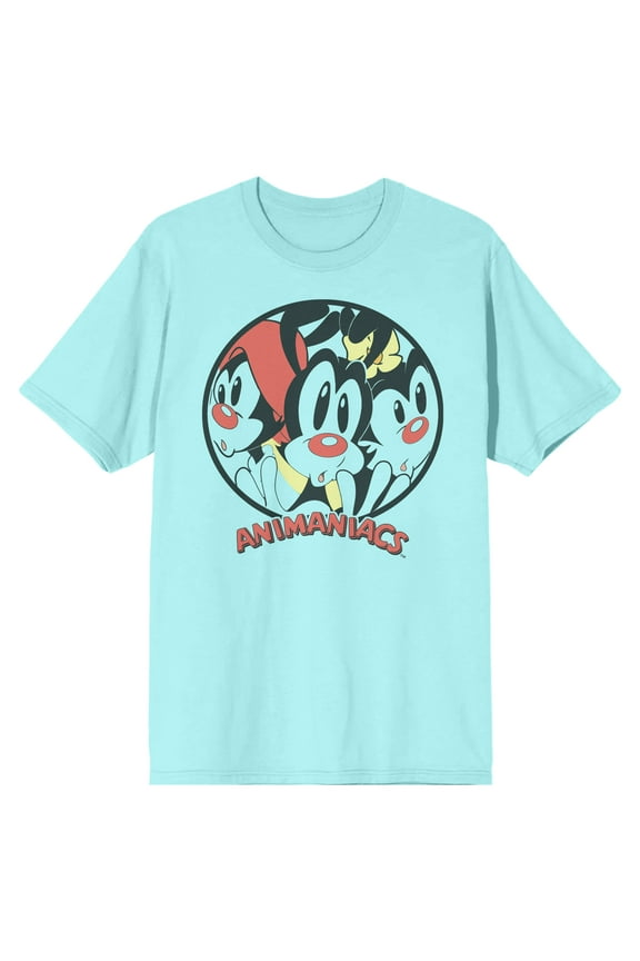 Animaniacs Zany Cartoon Circle Men's Celadon T-shirt-XL