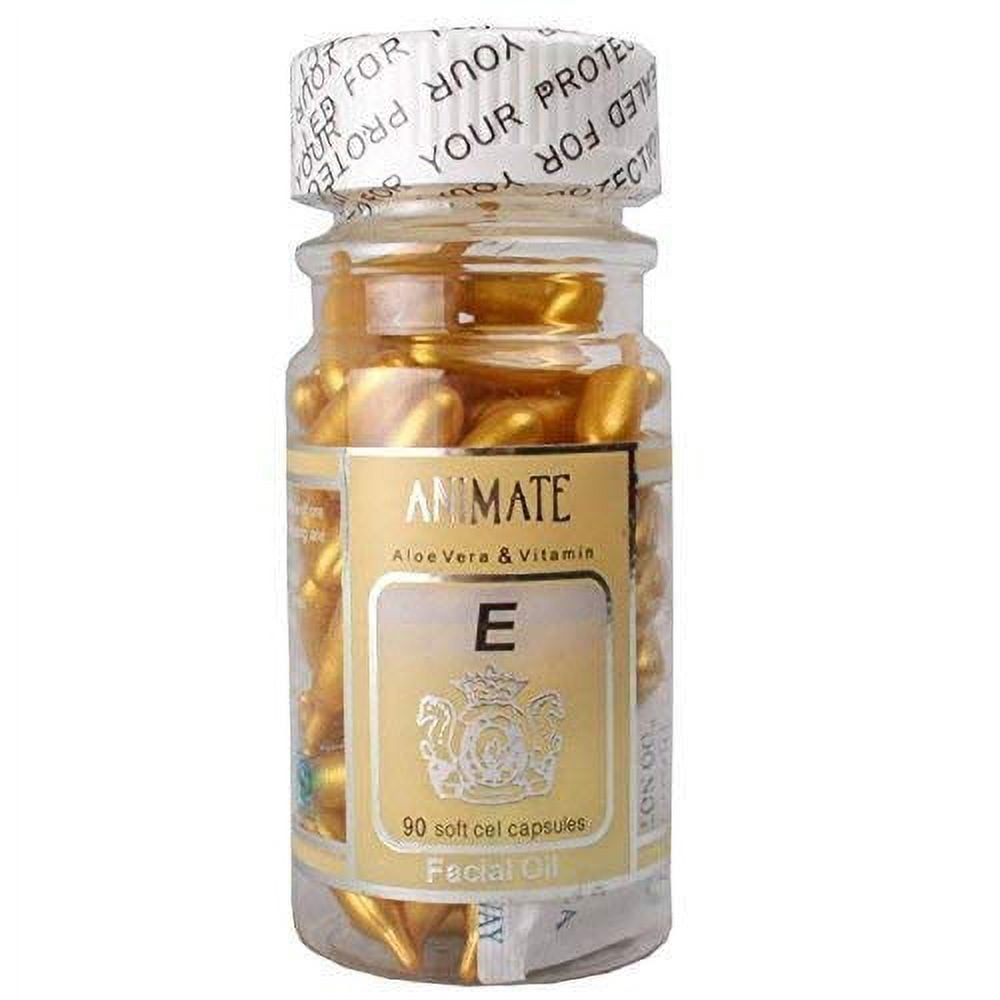 Animate Aloe Vera And Vitamin E Capsules Facial Oil, 90 Soft Gel