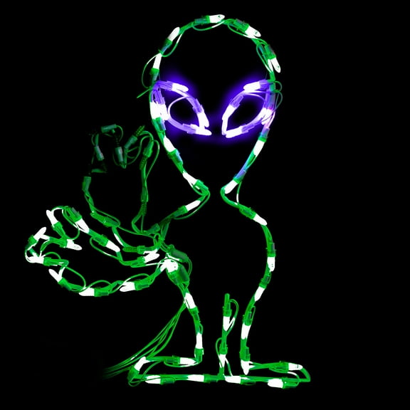 Animated 21 in. LED Waving Alien Halloween Yard Decoration