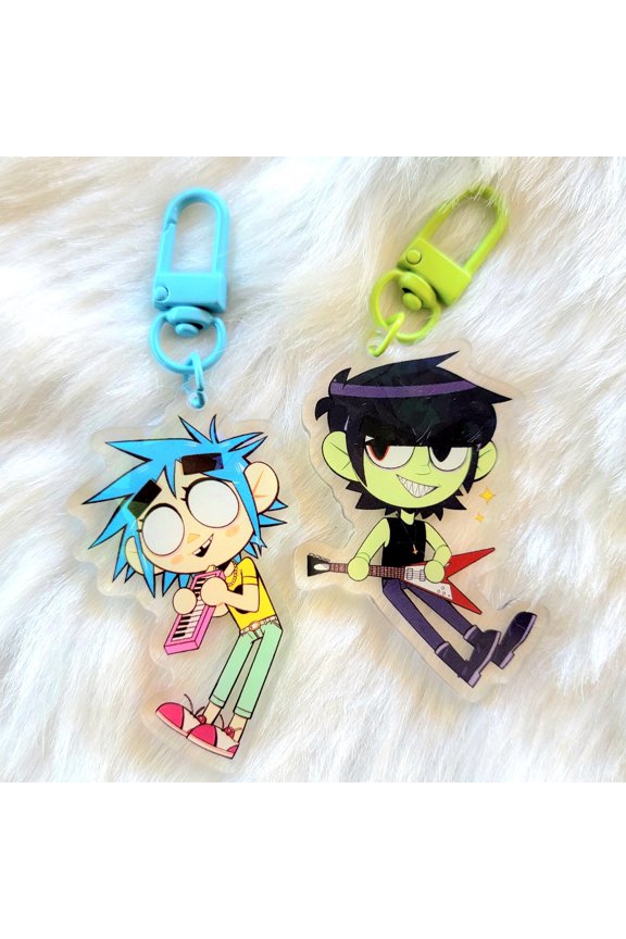 Animated Band Music 2d & Murdoc Keychain, random 1 pack