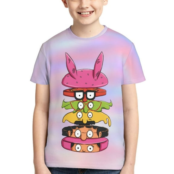 Animated Bob's Burgers Teen T Shirts Unisex Crewneck Short Sleeve T-Shirt Tees Top For Boys Girls Youth Kids X-Small