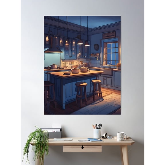 Animated Cartoon Kitchen Poster Wall Art, Modern Wall Decor For Living Room Bedroom, 12x18 UNFRAMED
