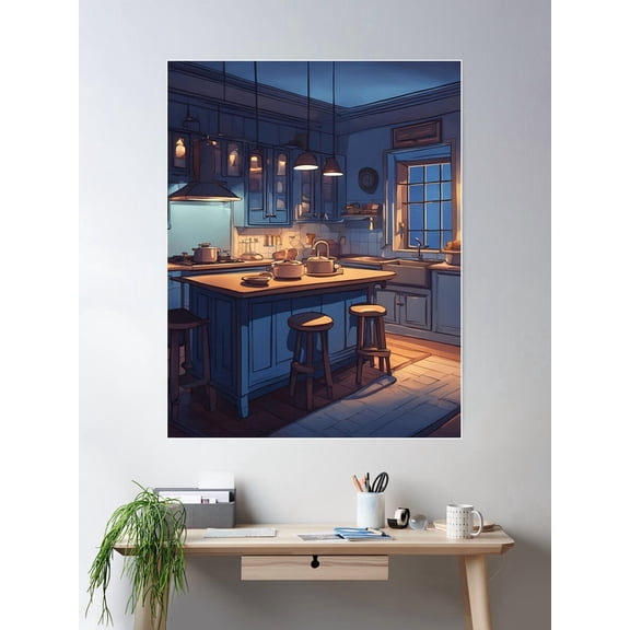 Animated Cartoon Kitchen Poster Wall Art, Poster Only
