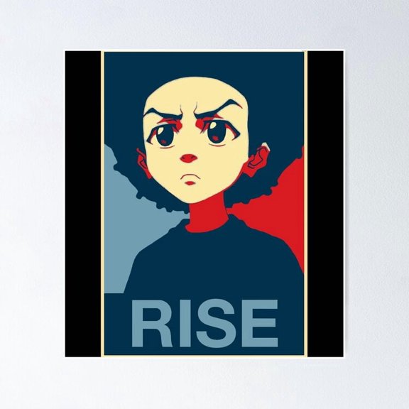 Animated Character Civil Rights Rebellion Rise Silhouette Graphic Wall Art, Unframed Poster