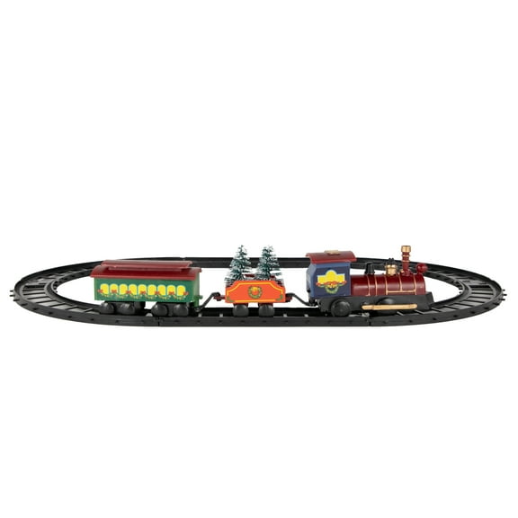 Northlight Animated Christmas Train Set Carrying Frosted Pine Trees - 9-Piece