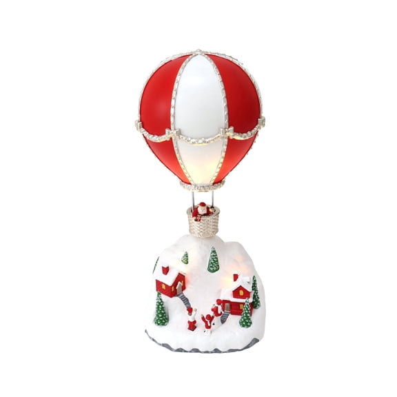 Light-Up and Musical Animated Hot Air Balloon Christmas Village Decoration, Multicolor, 10", by Holiday Time