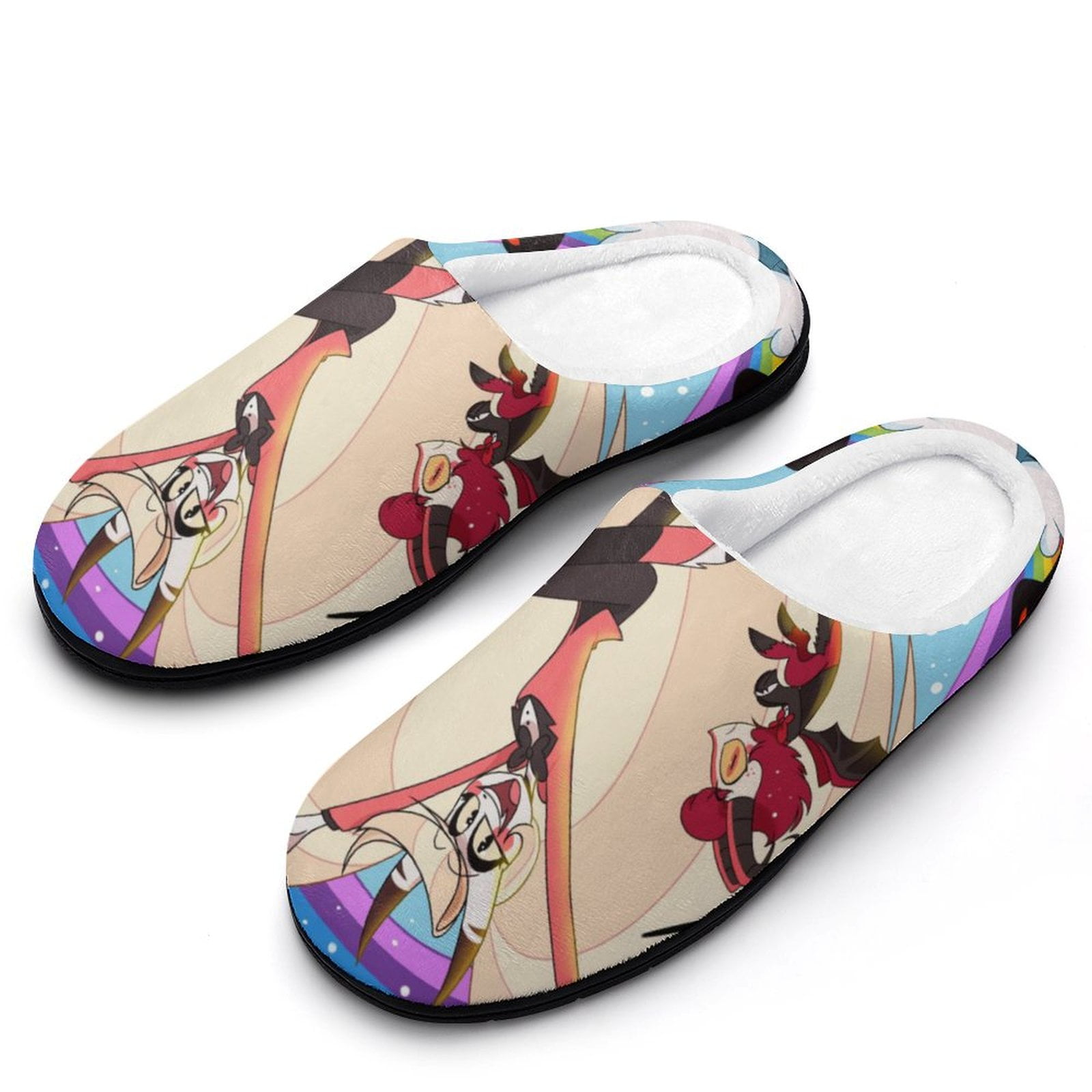 Animated Comedy Hazbin Hotel Women's Fuzzy Slippers Lightweight Antislip Rubber Sole Slippers