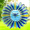 thumbnail image 1 of Animated Dragonfly Wind Spinner, 12 Inch 3D Kinetic Stainless Steel Garden Decor, Outdoor Hanging Ornament, 1 of 9