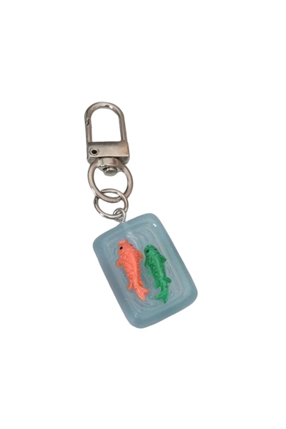 Animated Fish Bowl Night Light Keychain Glowing Resin Keychain For Students Couples Unique Styles Gift for Women