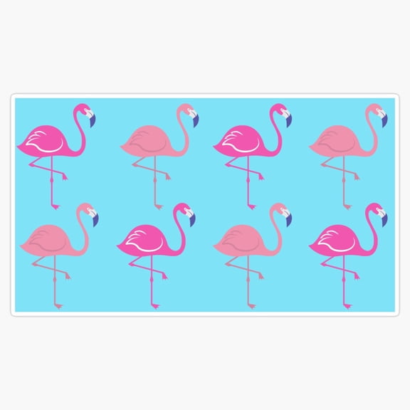 Animated Flamingo Character Playful Zoo Bird Mascot Variant Vinyl Sticker