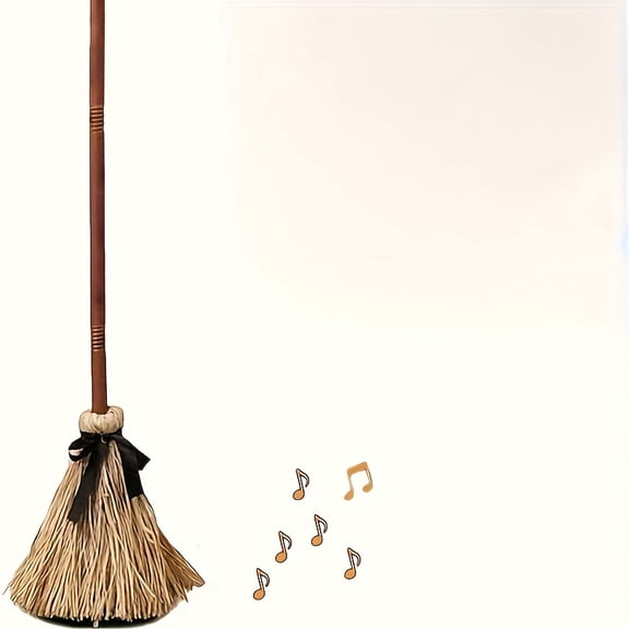 Animated Floating Witch'S Broom with Moving Shaft - Spooky Halloween Decoration, Tall Dancing Broomstick for Haunted House, Party, Porch - Battery-Powered (AAA Not Included) - Indoor/Outdoor