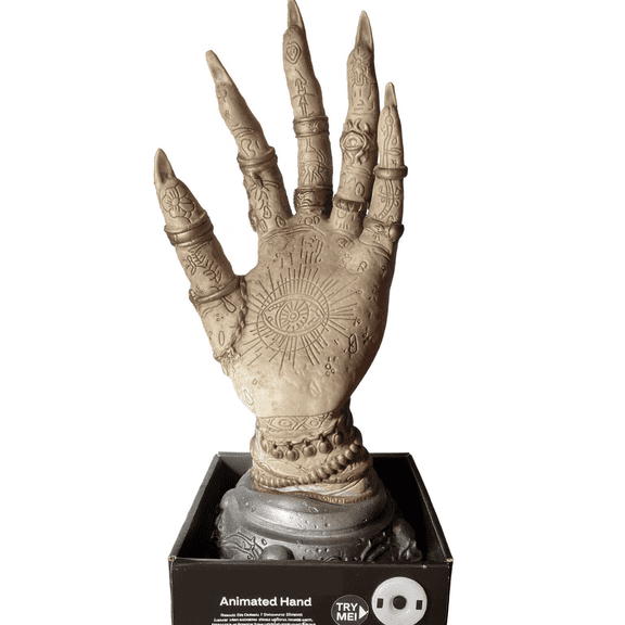 Animated Fortune Teller Palmistry Witch Hand Halloween Table Top Prop 13 in