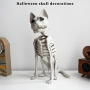 Animated Halloween Cat Bones - Motion-Activated Skeleton with Glowing Eyes for Spine-Chilling Porch Decor and Party Pranks