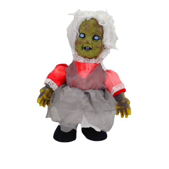Animated Halloween Decorations with Movable Legs, Voice-Controlled Scary Prank Props for Indoor/Outdoor Parties, Home Haunted Decorations (Batteries Not Included) Perfect Halloween Surprise Gift!