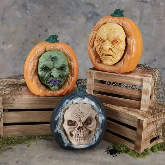 Animated Halloween Pumpkin in Green