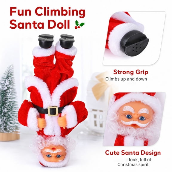 Animated Handstand Dancing Santa Claus Plush Toy Electric Singing Upside Down Christmas Ornament with Music Fun Breakdancing Twerking Stuffed Animal for Kids Holiday Party,B