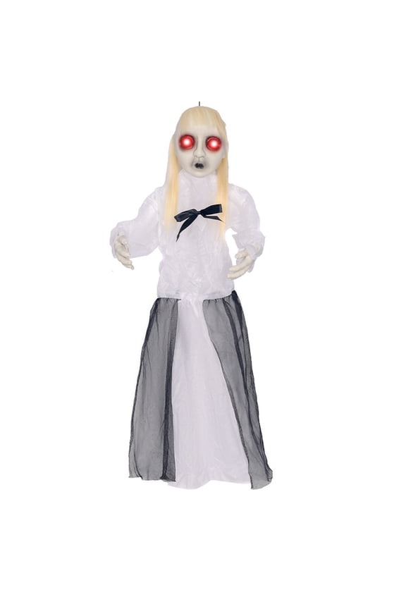 Animated Hanging Ghost Decor - Motion Sensor Halloween Prop with Sound Effects for Porch & Yard | Floating Phantom Decoration for Parties