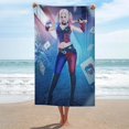 thumbnail image 1 of Animated Harley Quinn Beach Towel Microfiber Soft Absorbent Quick-Dry Bath Towel 130x80cm for Bathroom Shower Guests Pool Swimming Camp Holiday Gym for Kid Adult, 1 of 8